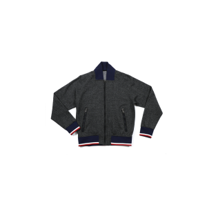 Grey Bomber Jacket with Blue Details

 