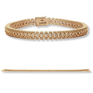 Tennis Bracelet with Decorative Bezel