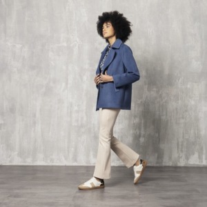 &nbsp;Giacca Corta in Panno Blu