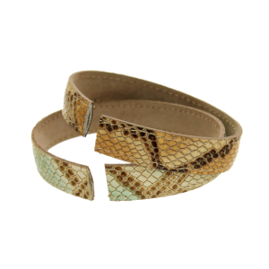 Rigid bracelets in genuine leather with “rattlesnake” print