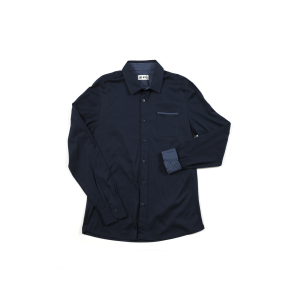   Camicia Blu con Dettagli Fantasia  