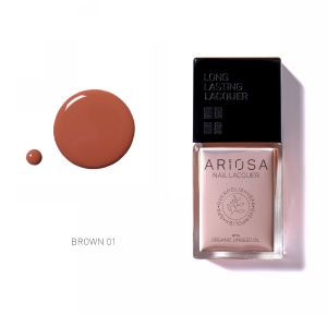 Ariosa Nail Laquer - BROWN01 15ml - Ultra-Opaque Brown Nail Polish
 