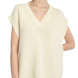  Gilet in Maglia Rasata – Avorio

 