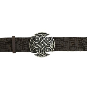 Cintura in Pelle Stampata con Fibbia Celtica

 