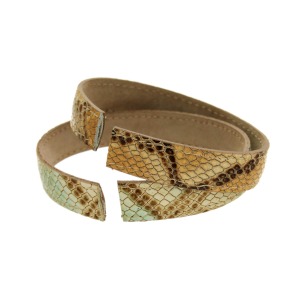 Bracelets rigides en cuir véritable à imprimé “crotale” 