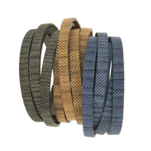 Leather strap with natural wood