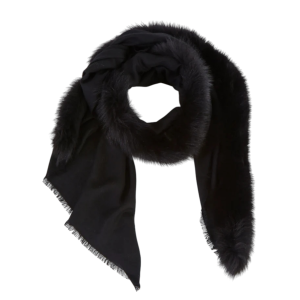 Sciarpa Cape Solid Black with SAGA fox fur